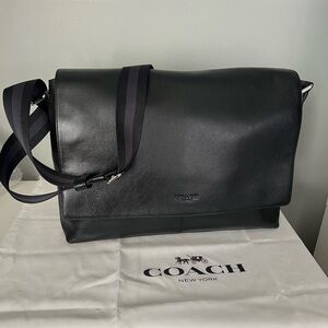 Coach Dark Leather Messenger Bag